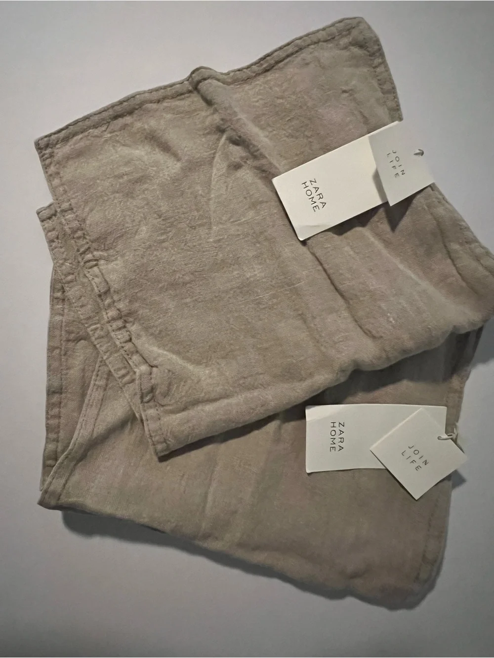 NWT Zara Home 100% Linen Pillowcases in Gray Taupe 12 x 19.5 in